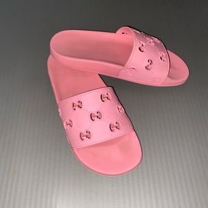 Gucci sandals/ pink/ Toms tan shoes with laces worn once a couple of times